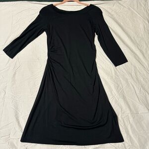 Black long sleeve cotton dress